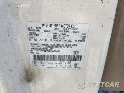 Zdjęcie 12 z 12 samochodu: 2008 FORD F150 SUPERCREW VIN:1FTPW12V98FA08456 - miniatura