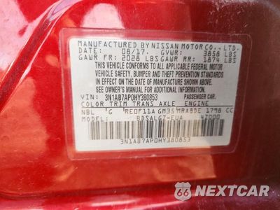 Zdjęcie 12 z 12 samochodu: 2017 NISSAN SENTRA SL VIN:3N1AB7AP0HY380853 - miniatura