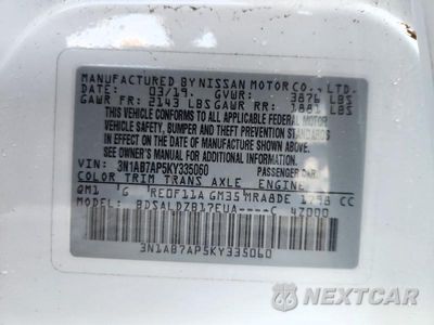 Zdjęcie 12 z 12 samochodu: 2019 NISSAN SENTRA SV VIN:3N1AB7AP5KY335060 - miniatura