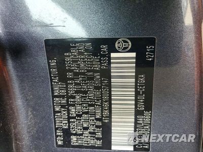 Zdjęcie 12 z 12 samochodu: 2008 TOYOTA CAMRY XLE V6 VIN:4T1BK46K18U057147 - miniatura