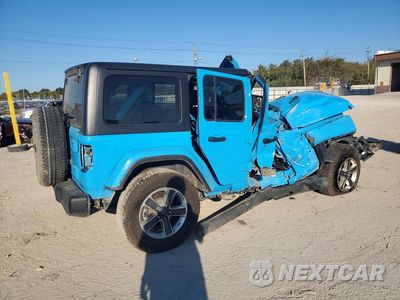 Trzecie zdjęcie samochodu z tyłu: 2021 JEEP WRANGLER UNLIMITED SAHARA VIN:1C4HJXEN7MW616102 - miniatura