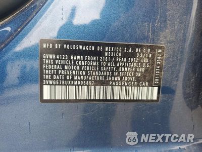 Zdjęcie 12 z 12 samochodu: 2019 VOLKSWAGEN JETTA SEL PREMIUM VIN:3VWG57BUXKM005857 - miniatura
