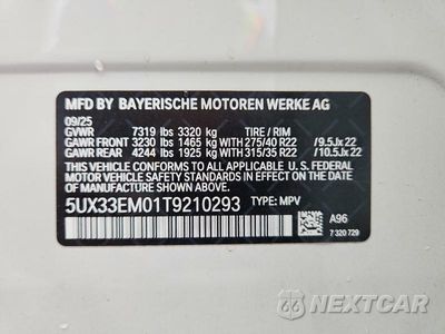 Zdjęcie 13 z 13 samochodu: 2026 BMW X7 M60I VIN:5UX33EM01T9210293 - miniatura