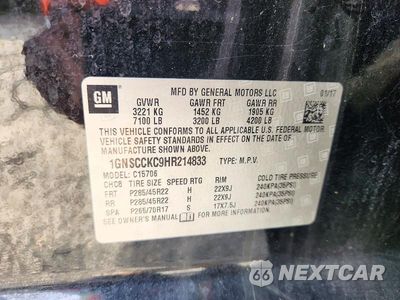 Zdjęcie 13 z 13 samochodu: 2017 CHEVROLET TAHOE C1500 PREMIER VIN:1GNSCCKC9HR214833 - miniatura