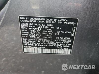Zdjęcie 13 z 13 samochodu: 2020 VOLKSWAGEN ATLAS CROSS SPORT SE VIN:1V21E2CA2LC218545 - miniatura