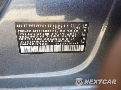 Zdjęcie 12 z 12 samochodu: 2017 VOLKSWAGEN JETTA SE VIN:3VWDB7AJ5HM281522 - miniatura