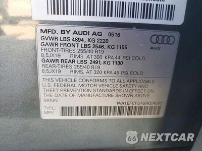 Zdjęcie 13 z 13 samochodu: 2016 AUDI Q3 PREMIUM PLUS VIN:WA1EFCFS1GR024595 - miniatura