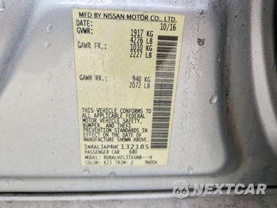 Zdjęcie 13 z 13 samochodu: 2017 NISSAN ALTIMA 2.5 SR VIN:1N4AL3AP4HC132185 - miniatura