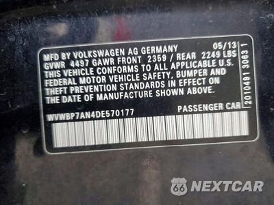Zdjęcie 12 z 12 samochodu: 2013 VOLKSWAGEN CC SPORT VIN:WVWBP7AN4DE570177 - miniatura