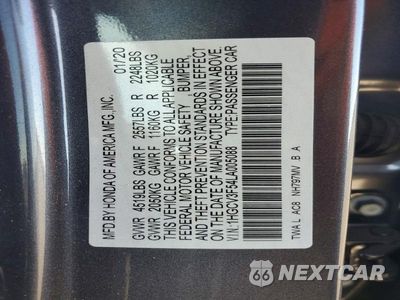 Zdjęcie 12 z 12 samochodu: 2020 HONDA ACCORD HYBRID EXL VIN:1HGCV3F54LA005088 - miniatura