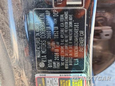 Zdjęcie 12 z 12 samochodu: 2017 KIA RIO LX VIN:KNADM4A34H6048581 - miniatura