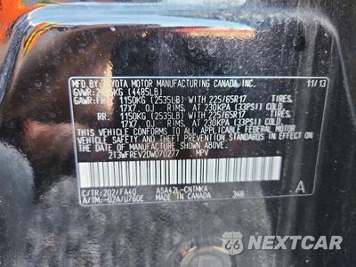 Zdjęcie 12 z 12 samochodu: 2013 TOYOTA RAV4 XLE VIN:2T3WFREV2DW070277 - miniatura