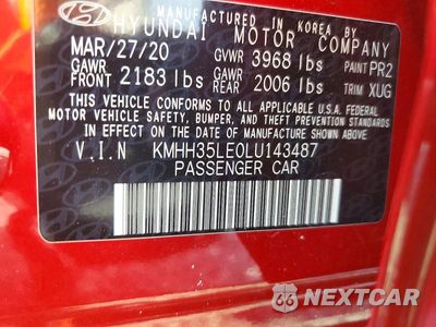 Zdjęcie 14 z 14 samochodu: 2020 HYUNDAI ELANTRA GT BASE VIN:KMHH35LE0LU143487 - miniatura