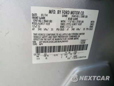 Zdjęcie 13 z 13 samochodu: 2014 FORD EDGE SE VIN:2FMDK3GC2EBA29093 - miniatura