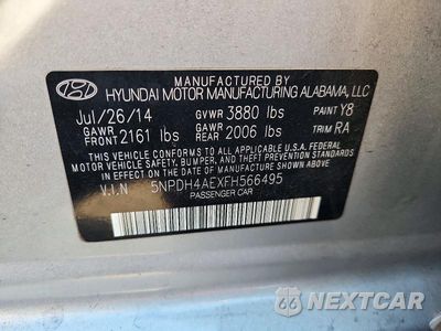 Zdjęcie 12 z 12 samochodu: 2015 HYUNDAI ELANTRA SE VIN:5NPDH4AEXFH566495 - miniatura