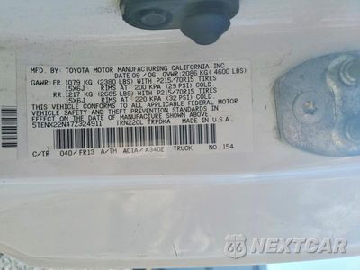 Zdjęcie 12 z 12 samochodu: 2007 TOYOTA TACOMA BASE VIN:5TENX22N47Z324911 - miniatura
