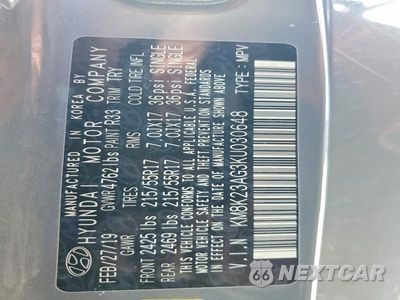 Zdjęcie 13 z 13 samochodu: 2019 HYUNDAI KONA SEL VIN:KM8K23AG3KU030648 - miniatura