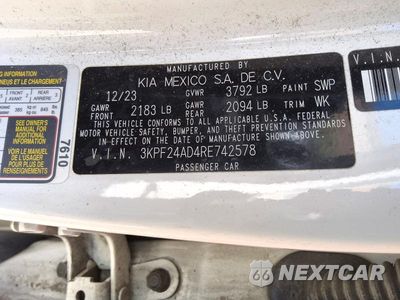 Zdjęcie 12 z 13 samochodu: 2024 KIA FORTE LXS VIN:3KPF24AD4RE742578 - miniatura