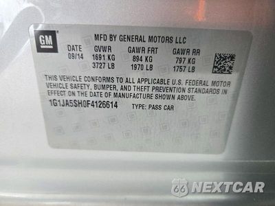 Zdjęcie 12 z 12 samochodu: 2015 CHEVROLET SONIC LS VIN:1G1JA5SH0F4126614 - miniatura