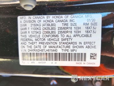 Zdjęcie 13 z 13 samochodu: 2020 HONDA CR-V EXL VIN:2HKRW2H87LH615440 - miniatura