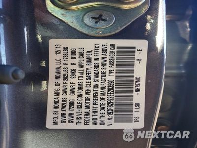 Zdjęcie 13 z 13 samochodu: 2014 HONDA CIVIC EXL VIN:19XFB2F92EE203590 - miniatura