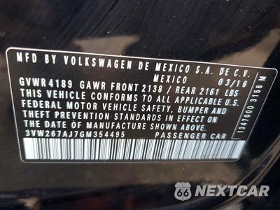 Zdjęcie 12 z 12 samochodu: 2016 VOLKSWAGEN JETTA S VIN:3VW267AJ7GM354495 - miniatura