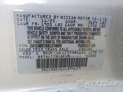 Zdjęcie 12 z 12 samochodu: 2025 NISSAN VERSA SV VIN:3N1CN8EV6SL894659 - miniatura