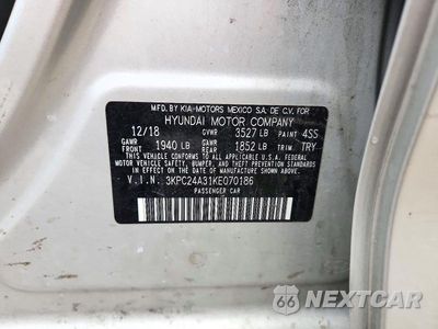 Zdjęcie 12 z 12 samochodu: 2019 HYUNDAI ACCENT SE VIN:3KPC24A31KE070186 - miniatura