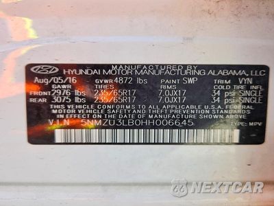 Zdjęcie 13 z 13 samochodu: 2017 HYUNDAI SANTA FE SPORT 2.4L VIN:5NMZU3LB0HH006645 - miniatura