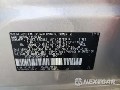 Zdjęcie 13 z 13 samochodu: 2011 TOYOTA RAV4 BASE VIN:2T3ZF4DV3BW065510 - miniatura