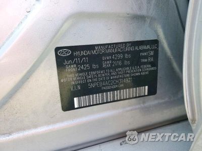 Zdjęcie 12 z 12 samochodu: 2012 HYUNDAI SONATA GLS VIN:5NPEB4AC2CH314921 - miniatura