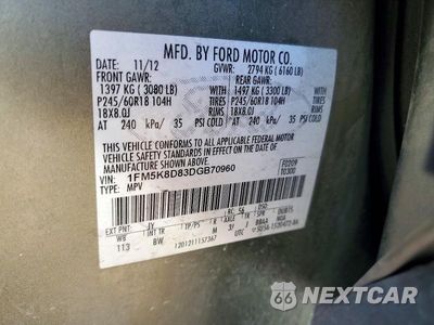 Zdjęcie 13 z 13 samochodu: 2013 FORD EXPLORER XLT VIN:1FM5K8D83DGB70960 - miniatura