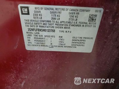 Zdjęcie 12 z 12 samochodu: 2017 CHEVROLET EQUINOX LT VIN:2GNFLFEK5H6123768 - miniatura