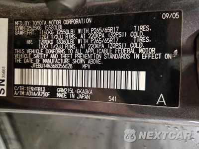 Zdjęcie 13 z 13 samochodu: 2006 TOYOTA 4RUNNER SPORT EDITION VIN:JTEBU14R368056628 - miniatura