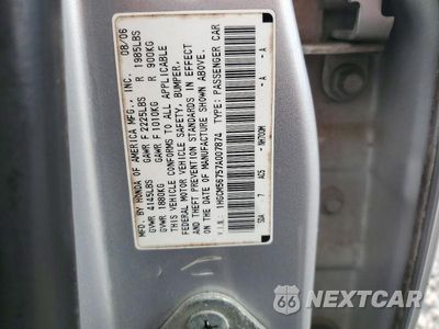 Zdjęcie 13 z 13 samochodu: 2007 HONDA ACCORD EX VIN:1HGCM56757A007874 - miniatura