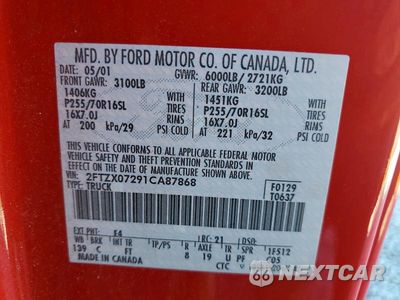 Zdjęcie 12 z 12 samochodu: 2001 FORD F150 VIN:2FTZX07291CA87868 - miniatura