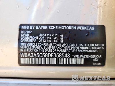Zdjęcie 12 z 12 samochodu: 2013 BMW 328 I VIN:WBA3A5C58DF358543 - miniatura