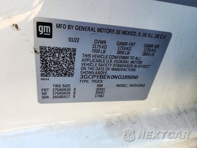 Zdjęcie 12 z 12 samochodu: 2022 CHEVROLET SILVERADO LTD K1500 CUSTOM VIN:3GCPYBEK0NG195050 - miniatura