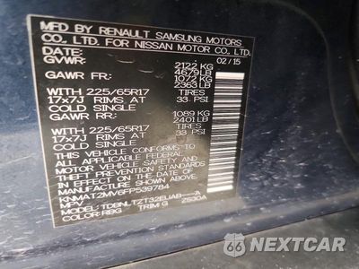 Zdjęcie 14 z 14 samochodu: 2015 NISSAN ROGUE SV VIN:KNMAT2MV6FP539784 - miniatura