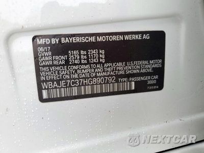 Zdjęcie 12 z 12 samochodu: 2017 BMW 540 XI VIN:WBAJE7C37HG890792 - miniatura