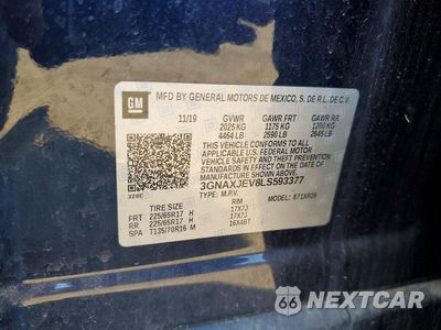 Zdjęcie 13 z 13 samochodu: 2020 CHEVROLET EQUINOX LT VIN:3GNAXJEV8LS593377 - miniatura