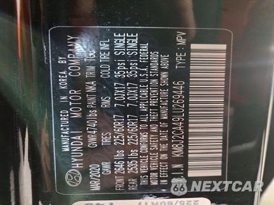 Zdjęcie 13 z 13 samochodu: 2020 HYUNDAI TUCSON SE VIN:KM8J2CA49LU269446 - miniatura
