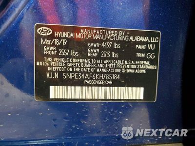 Zdjęcie 12 z 12 samochodu: 2019 HYUNDAI SONATA SEL VIN:5NPE34AF6KH785184 - miniatura