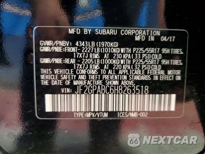 Zdjęcie 12 z 12 samochodu: 2017 SUBARU CROSSTREK PREMIUM VIN:JF2GPABC6H8263518 - miniatura