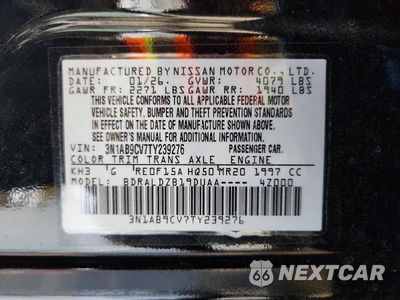 Zdjęcie 12 z 12 samochodu: 2026 NISSAN SENTRA SV VIN:3N1AB9CV7TY239276 - miniatura