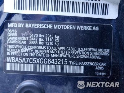 Zdjęcie 12 z 12 samochodu: 2016 BMW 528 XI VIN:WBA5A7C5XGG643215 - miniatura
