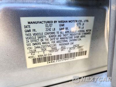 Zdjęcie 13 z 13 samochodu: 2007 NISSAN ALTIMA 2.5 VIN:1N4AL21E37N421165 - miniatura