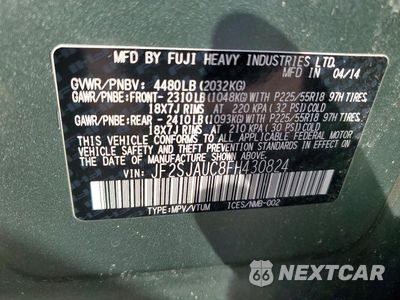 Zdjęcie 13 z 13 samochodu: 2015 SUBARU FORESTER 2.5I TOURING VIN:JF2SJAUC8FH430824 - miniatura