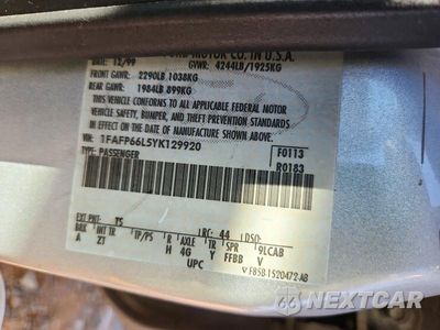 Zdjęcie 12 z 12 samochodu: 2000 FORD CONTOUR SE SPORT VIN:1FAFP66L5YK129920 - miniatura