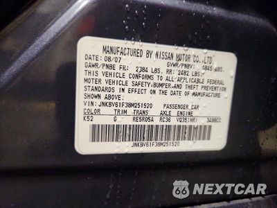 Zdjęcie 13 z 13 samochodu: 2008 INFINITI G35 X VIN:JNKBV61F38M251520 - miniatura